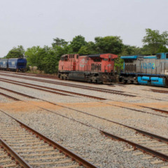 Estrutura do Terminal Rodoferroviário Fazendão é composta por duas locomotivas e 80 vagões - Foto: Frederick Borges/Governo do Tocantins
