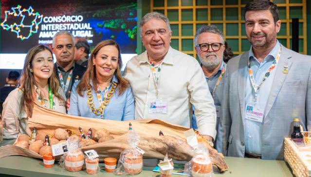Estande do Consórcio da Amazônia Legal apresenta produtos tocantinenses que representam a identidade cultural e produtiva do estado - Foto: Bruno Maia/Governo do Tocantins