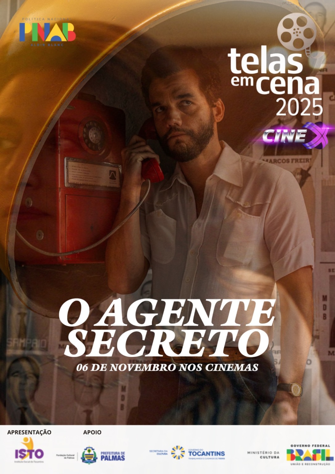 Com Wagner Moura, sucesso nacional "O Agente Secreto" tem exibição gratuita em Palmas