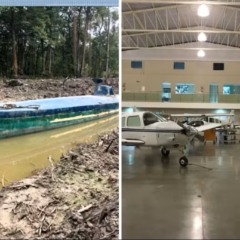 Grupo usava aviões e até um submarino improvisado — Foto: Reprodução TV Anhanguera/Divulgação Polícia Federal