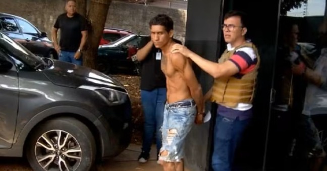 Jovem de 25 anos é preso suspeito de matar homem a facadas em Palmas — Foto: TV Anhanguera/Reprodução