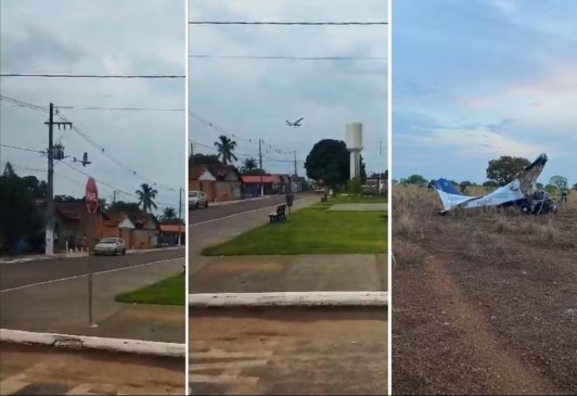Vídeo mostra avião perdendo altitude antes de cair — Foto: Bruno Soares/Portal Eu Amo Lagoa
