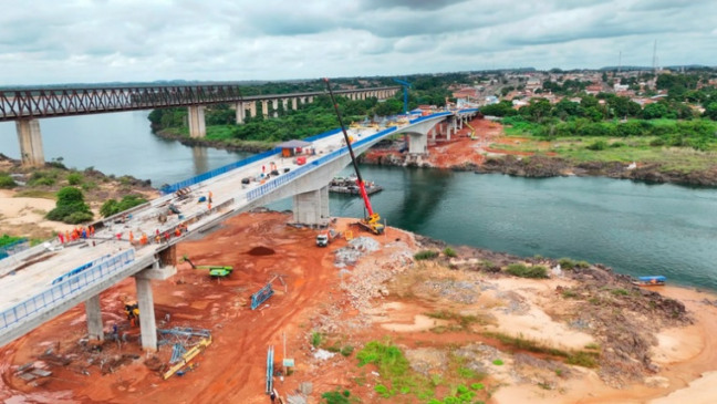 Obra de construção da nova ponte JK - Foto: DNIT
