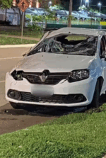 Carro ficou destruído após o capotamento — Foto: Tu viu Palmas/Divulgação
