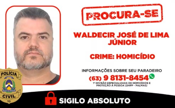 Polícia Civil divulga cartaz de procurado do suspeito de matar vigia em shopping — Foto: Divulgação/PCTO