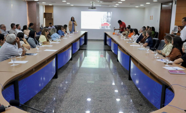 
 Reunião emergencial interinstitucional com o objetivo de alinhar e fortalecer ações imediatas de enfrentamento à violência de gênero e de prevenção ao feminicídio - Foto: Lorena Lira/Governo do Tocantins 