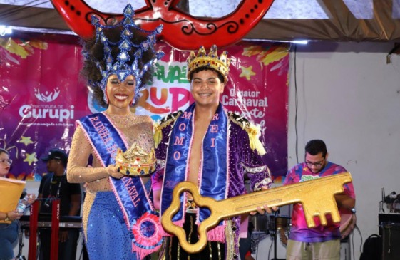 Maria Eduarda da Silva e Pedro Henrique Ribeiro foram escolhidos Rainha e Rei Momo do Carnaval de 2025 - Foto: Arquivo Secom 