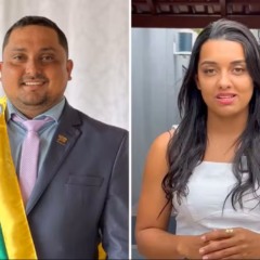 Sandrimar Alves (UB) e a sobrinha e secret&aacute;ria, Tauana Ferreira da Silva Moraes &mdash; Foto: Divulga&ccedil;&atilde;o/Prefeitura de Cachoeirinha/Instagram Prefeitura de Cachoeirinha
