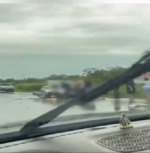 O acidente causou interdi&ccedil;&atilde;o parcial da pista &mdash; Foto: Divulga&ccedil;&atilde;o/Paraisonograle