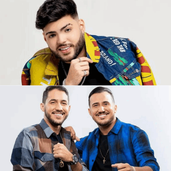 Kadu Martins e a dupla Iguinho e Lulinha - Fotos: Divulgação