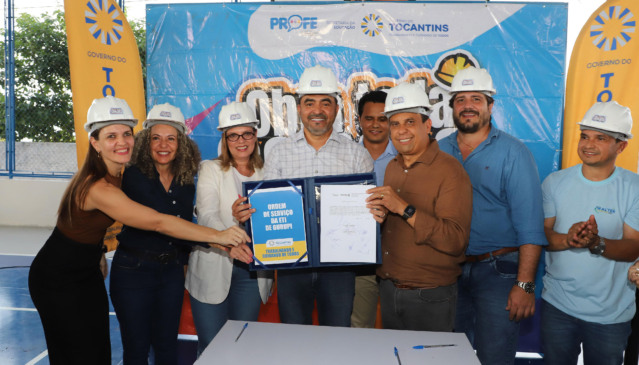 Governador Wanderlei Barbosa entregou a cobertura e a reforma da quadra poliesportiva da Escola Estadual Doutor Joaquim Pereira da Costa - Foto: Antônio Gonçalves/Governo do Tocantins