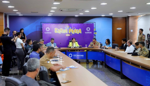 Governo do Tocantins apresenta Plano Integrado de Segurança do Carnaval 2026 durante coletiva de imprensa no Palácio Araguaia, em Palmas - Foto: Aldemar Ribeiro/Governo do Tocantins