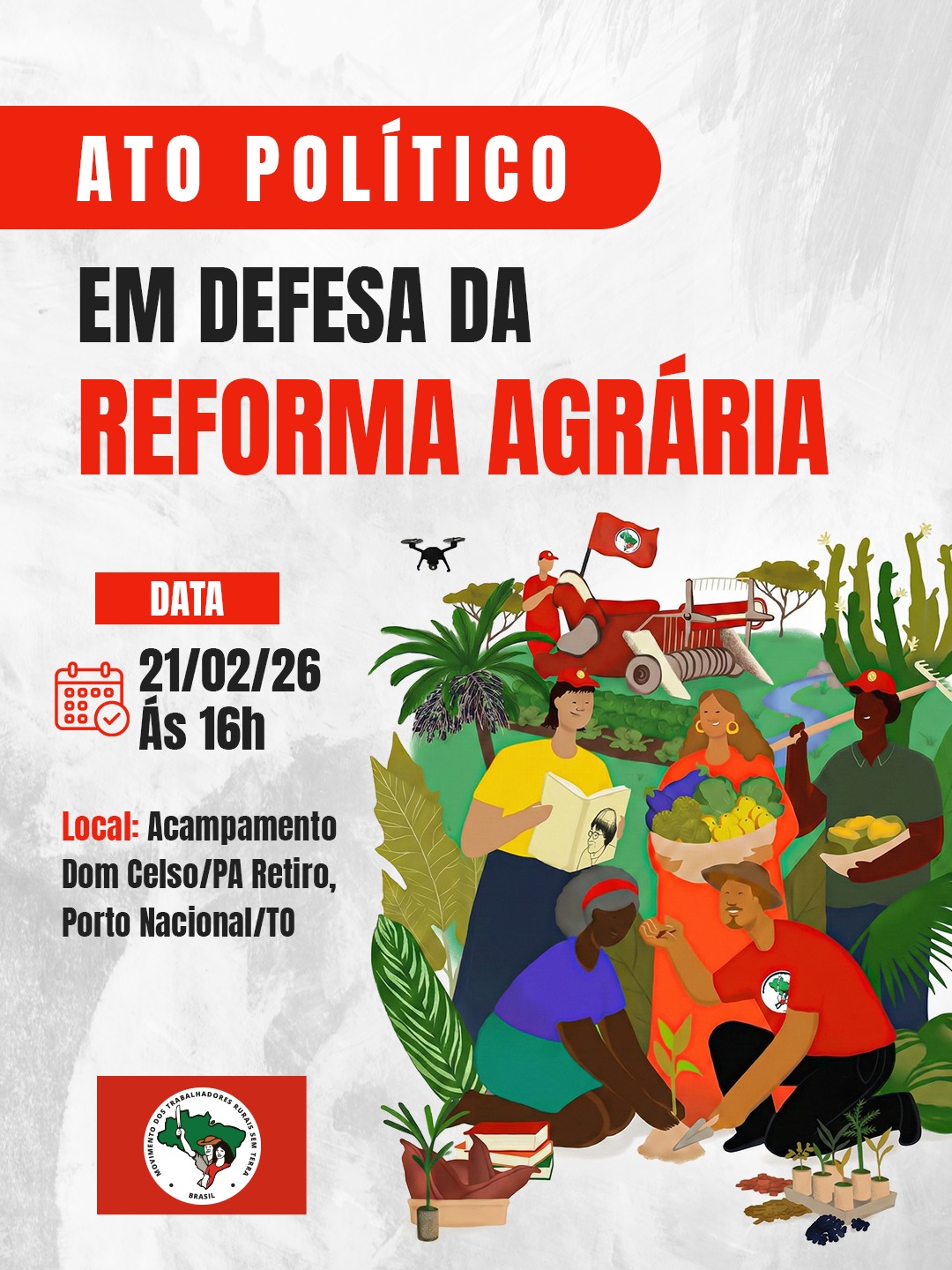 MST promove ato político pela Reforma Agrária durante 24º Encontro Estadual no Tocantins