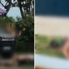 Estupro foi regitrado na frente de viatura e base de seguran&ccedil;a &mdash; Foto: Reprodu&ccedil;&atilde;o/TV Anhanguera