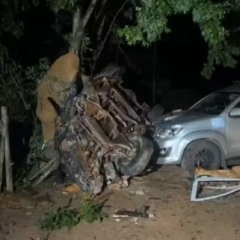 Acidente na TO-030 foi causado por caminhonete &mdash; Foto: Kaliton Mota/TV Anhanguera