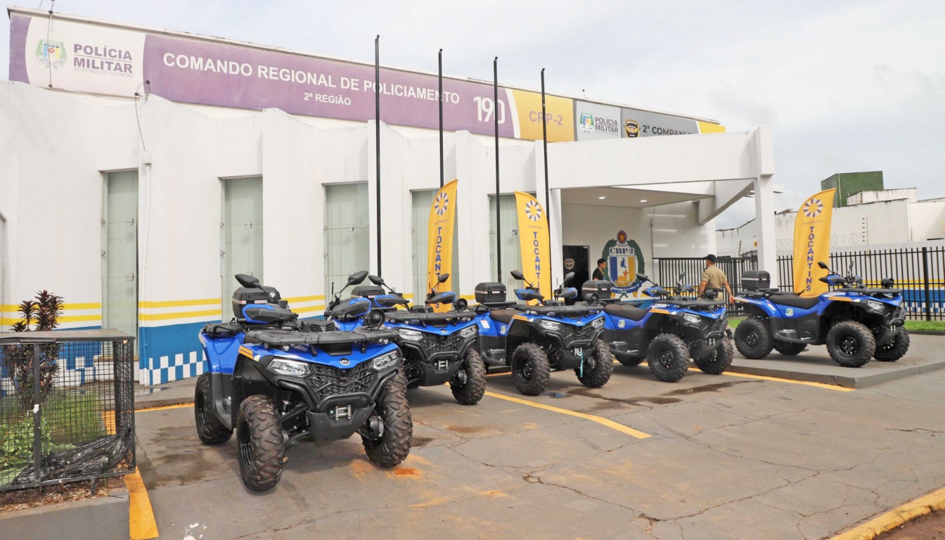 Ainda foram entregues quadriciclos para atender às demandas do Comando Regional de Policiamento da 2ª Região - Foto: Esequias Araújo/Governo do Tocantins Ainda foram entregues quadriciclos para atender às demandas do Comando Regional de Policiamento da 2ª Região - Foto: Esequias Araújo/Governo do Tocantins