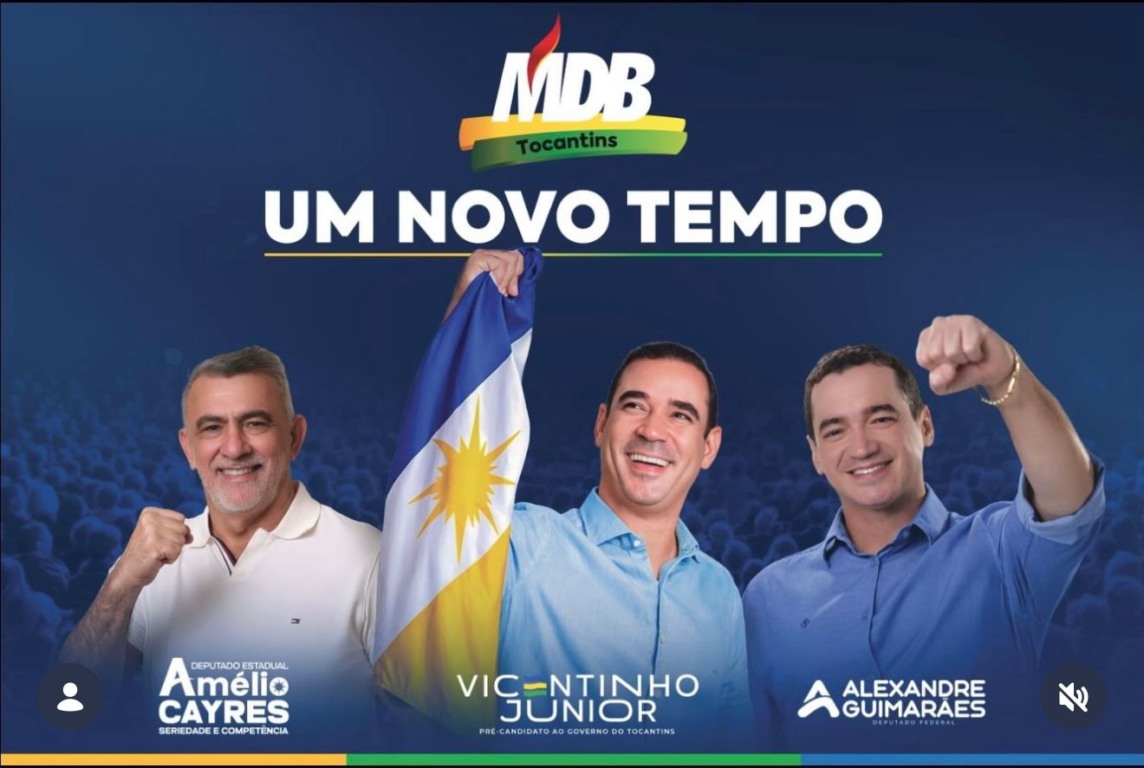 Com slogan “Um Novo Tempo”, trio Vicentinho, Guimarães e Amélio começa a divulgar aliança e entra com estratégia digital conjunta Com slogan “Um Novo Tempo”, trio Vicentinho, Guimarães e Amélio começa a divulgar aliança e entra com estratégia digital conjunta