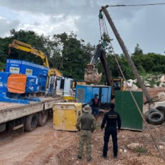 Opera&ccedil;&atilde;o conjunta da PF e da ANM resultou na pris&atilde;o de um suspeito e na apreens&atilde;o de maquin&aacute;rios usados em garimpo ilegal - Foto: Pol&iacute;cia Federal