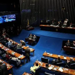 
Vista do plen&aacute;rio do Senado Federal, em Bras&iacute;lia &mdash; Foto: REUTERS/Mateus Bonomi