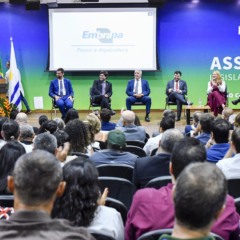 Prefeito&nbsp;Eduardo Siqueira anuncia asfalto&nbsp;para acesso &agrave; Embrapa durante posse de novo chefe-geral