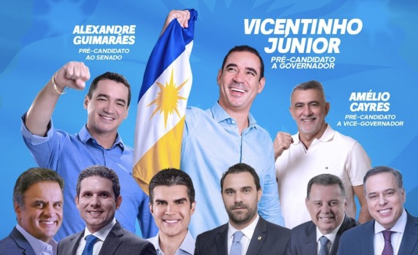  Dia 15: PSDB e MDB lançam oficialmente pré-candidaturas de Vicentinho e Amélio em Porto com presença de Aécio, Perilo e outros líderes nacionais: “reencontro com nossa essência” 