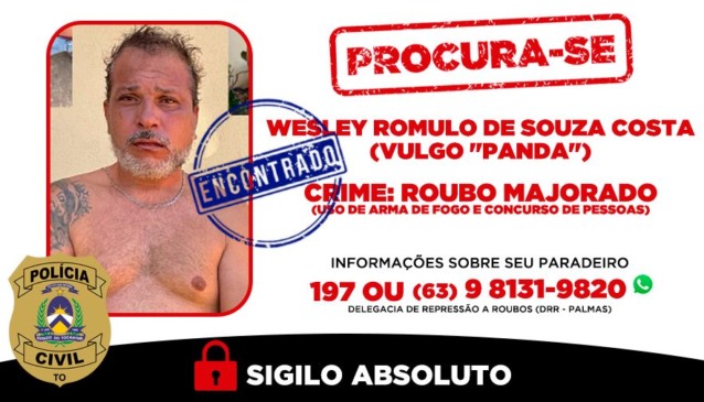 Suspeito foi preso pela Polícia Civil após diligências realizadas ao longo do dia, em Palmas - Foto: Dicom SSP/TO