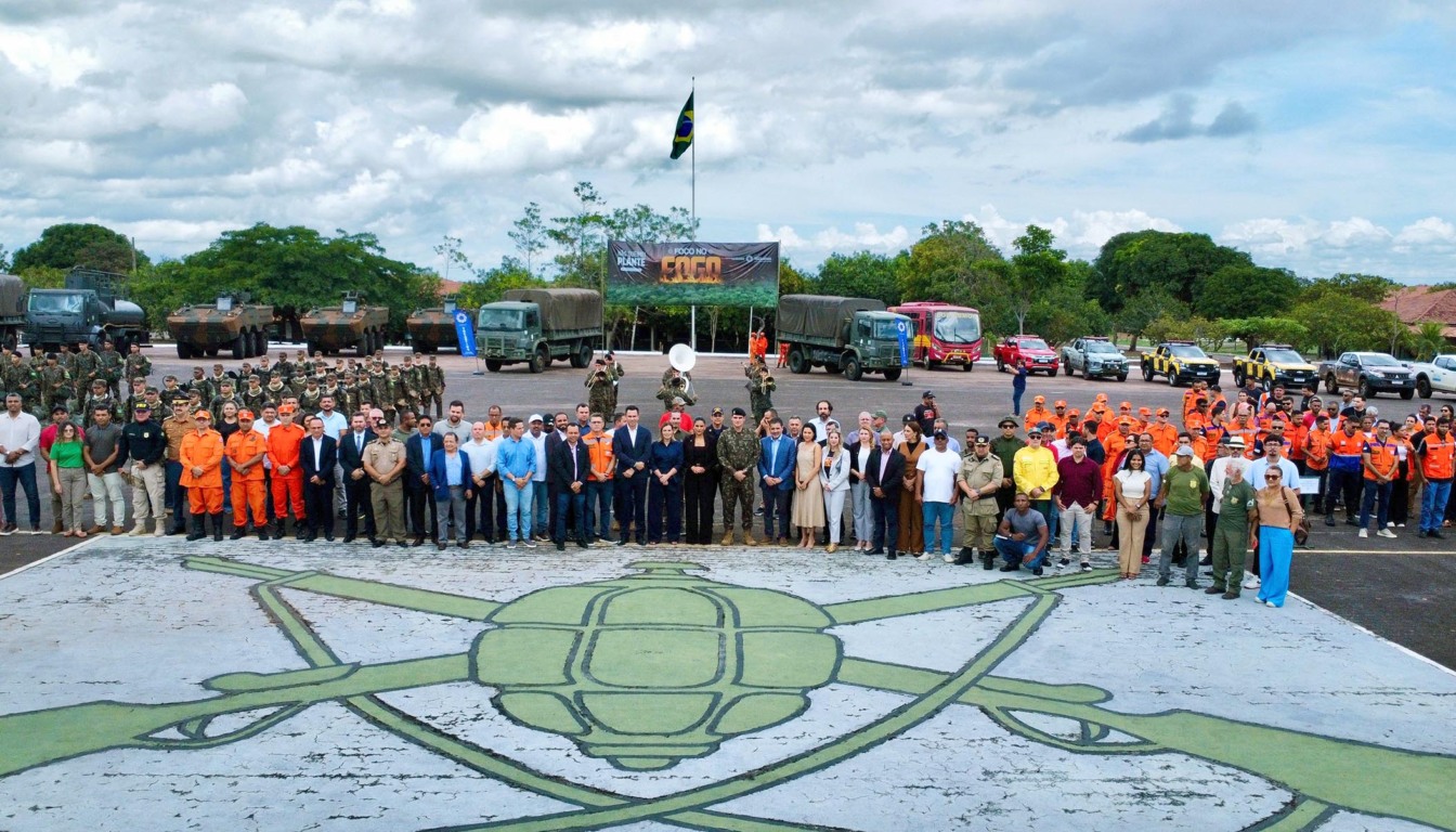 Governo do Tocantins lança o Projeto Foco no Fogo 2026 com participação de autoridades e instituições parceiras, no 22º Batalhão de Infantaria, em Palmas - Foto: Adilvan Nogueira/Governo do Tocantins 