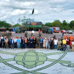 Governo do Tocantins lan&ccedil;a o Projeto Foco no Fogo 2026 com participa&ccedil;&atilde;o de autoridades e institui&ccedil;&otilde;es parceiras, no 22&ordm; Batalh&atilde;o de Infantaria, em Palmas - Foto: Adilvan Nogueira/Governo do Tocantins 