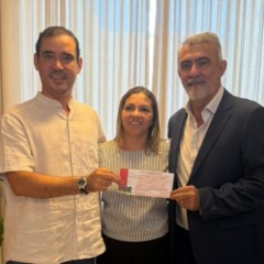 Ao lado de Vicentinho, Am&eacute;lio emplaca filia&ccedil;&atilde;o da filha do prefeito Aquiles da Areia no MDB que vai disputar mandato de estadual: &ldquo;nossa pr&oacute;xima deputada se Deus quiser&rdquo;