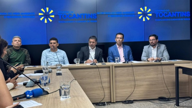 Coletiva realizada na sede da Secretaria do Meio Ambiente e Recursos Hídricos, em Palmas - Foto: Brener Nunes