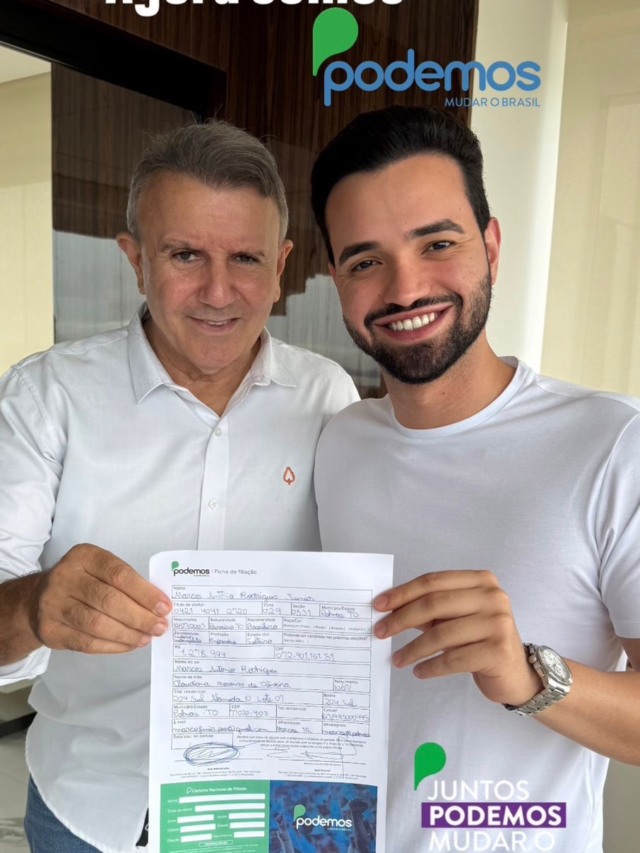 Vice na Câmara, Marcos Júnior, agradece PL e chega ao Podemos de Eduardo Siqueira como aposta forte para disputa por vaga na Aleto