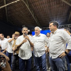 Deputados do MDB, Olyntho e Valdemar anunciam apoio a Carlesse para o Senado durante evento&nbsp;