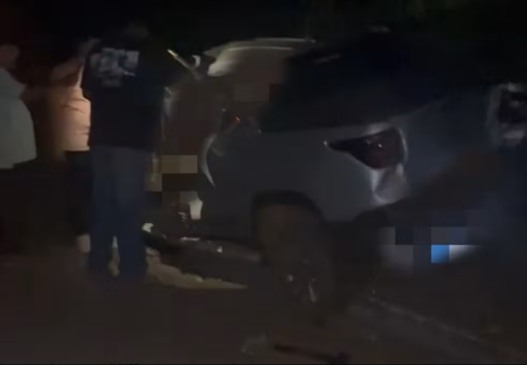 Acidente foi registrado na noite desta terça-feira — Foto: Bruno Sores/Portal Eu Amo Lagoa