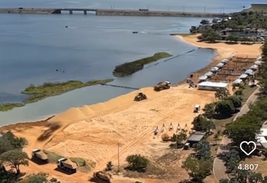Eduardo mostra projeto para ampliar faixa de areia da Praia da Graciosa; "Nada vence o trabalho"