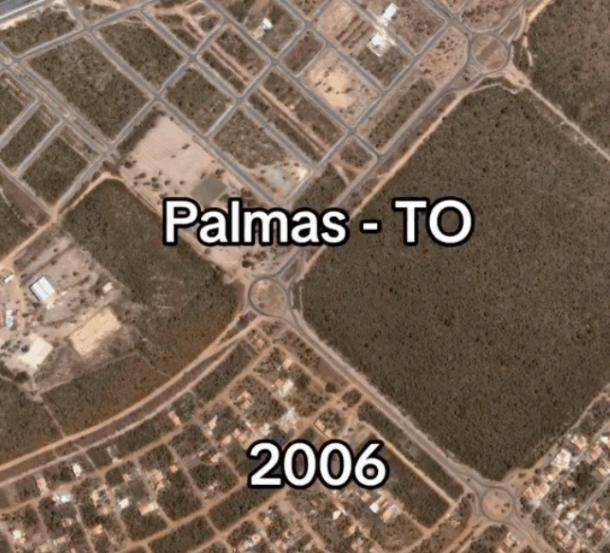 Vídeo mostra crescimento de Palmas em 20 anos e impressiona ao revelar transformação da capital vista do espaço
