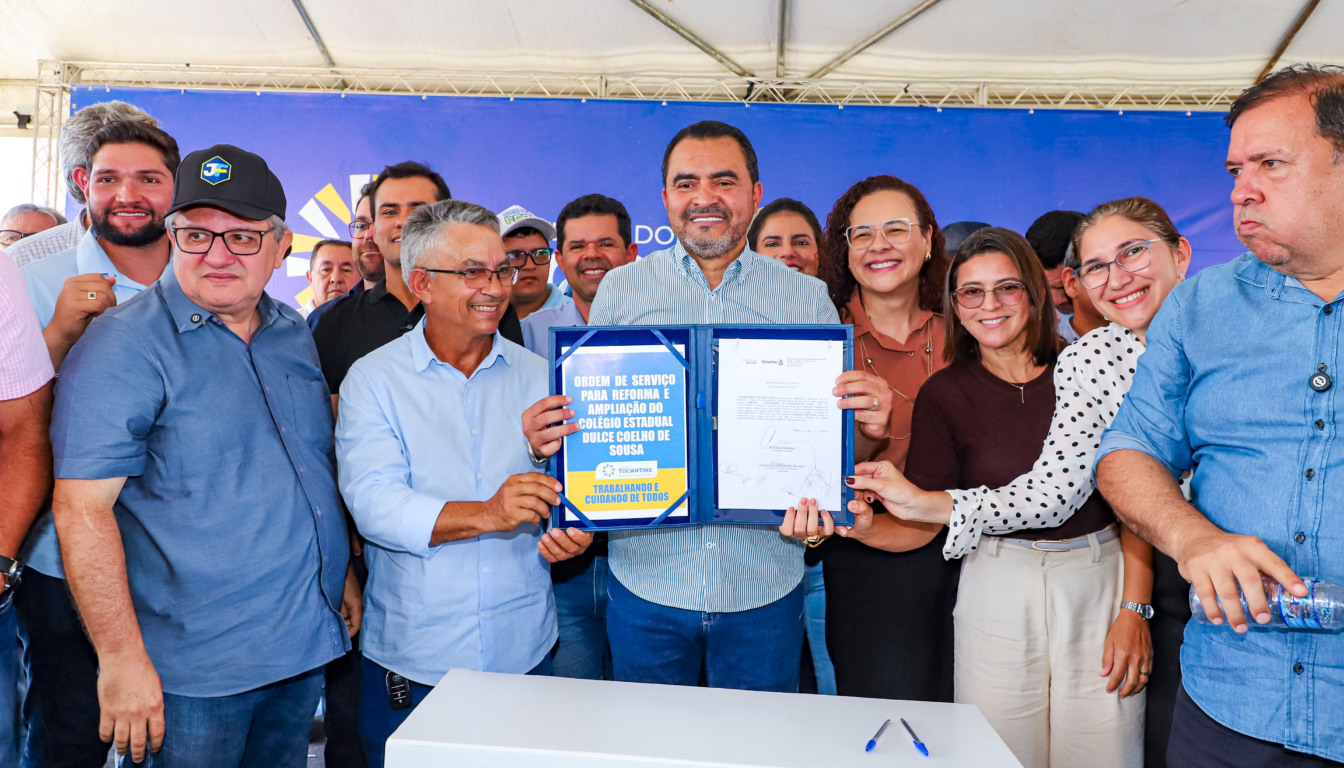 Governador Wanderlei Barbosa assina nova Ordem de Serviço do projeto Obra Toda Semana e garante melhorias para infraestrutura escolar de Angico - Foto: Esequias Araújo/Governo do Tocantins