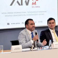 Governador Wanderlei Barbosa destaca o potencial energ&eacute;tico do Tocantins como vetor de desenvolvimento sustent&aacute;vel e competitivo durante painel no 14&ordm; F&oacute;rum de Lisboa, realizado na Faculdade de Direito da Universidade, em Portugal - Foto: Fagner Rodrigues /Governo do Tocantins