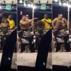 Policial militar foi agredido com lata de cerveja &mdash; Foto: Reprodu&ccedil;&atilde;o/Redes Sociais