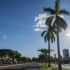 Avenida de Palmas sob o sol forte &mdash; Foto: Lia Mara/Prefeitura de Palmas