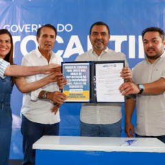 Governador Wanderlei Barbosa assina Ordem de Servi&ccedil;o que autoriza a implanta&ccedil;&atilde;o da Al&ccedil;a Rodovi&aacute;ria entre Taquaru&ccedil;u e a BR-010, com investimento superior a R$ 48 milh&otilde;es - Cr&eacute;dito: Ademir dos Anjos/Governo do Tocantins
