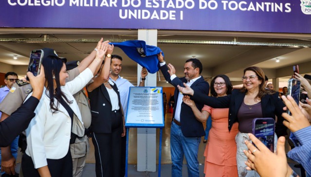 Governador Wanderlei Barbosa inaugura reforma do Colégio Militar em Palmas e entrega internet via satélite para garantir acesso digital a todas as escolas do estado - Foto: Aldemar Ribeiro/Governo do Tocantins