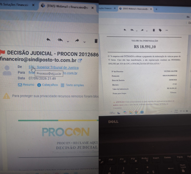 Procon alerta para golpe com falsas decisões judiciais enviadas por e-mail Procon alerta para golpe com falsas decisões judiciais enviadas por e-mail