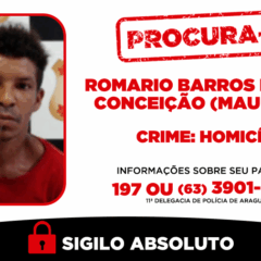 Rom&aacute;rio &eacute; procurado por suspeita de envolvimento em homic&iacute;dio; informa&ccedil;&otilde;es podem ser repassadas &agrave; 11&ordf; Delegacia de Pol&iacute;cia de Araguatins - Foto: Dicom SSP/TO