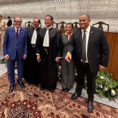 Ao lado de autoridades dos Tr&ecirc;s Poderes, Eduardo Gomes prestigia posse do novo presidente do STJ