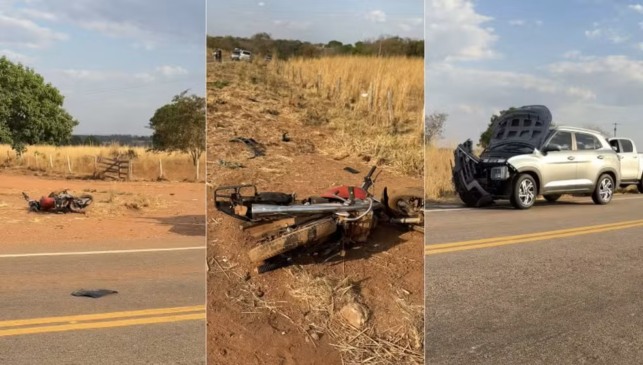 Batida entre carro e moto deixa um morto e outro ferido no TO — Foto: Araguaçu Notícias/Divulgação