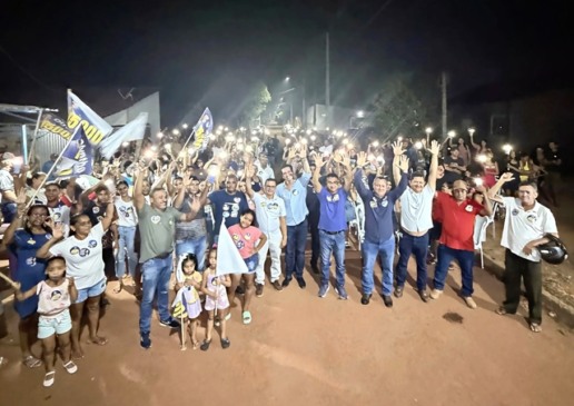  Candidato à reeleição apresentou um balanço dos benefícios destinados ao município em áreas como saúde e segurança pública - Foto: Ascom/Olyntho