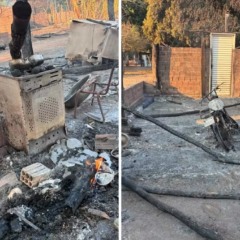 Casas na Aldeia Canoan&atilde;, em Formoso do Araguaia, foram consumidas pelo fogo &mdash; Foto: Divulga&ccedil;&atilde;o/Prefeitura de Formoso do Araguaia