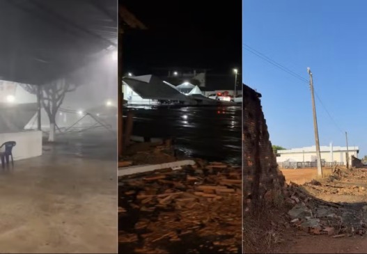 Temporal causou estragos em Colinas do Tocantins — Foto: Reprodução/Colinas Notícias