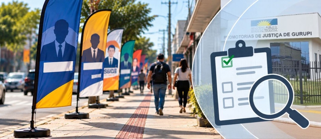 Órgão pede fiscalização de wind banners em Gurupi para evitar obstrução de calçadas Órgão pede fiscalização de wind banners em Gurupi para evitar obstrução de calçadas