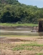Estiagem prolongada reduziu vaz&atilde;o do Rio Coco e de outros mananciais da cidade &mdash; Foto: Reprodu&ccedil;&atilde;o/Portal Para&iacute;so no Grale